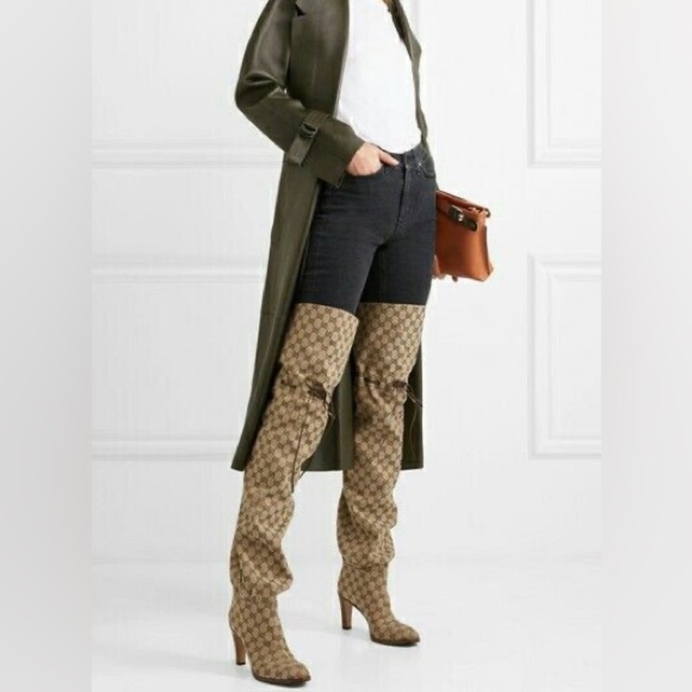 Gucci Red Patterned Heeled Boots - Picture 13 of 13